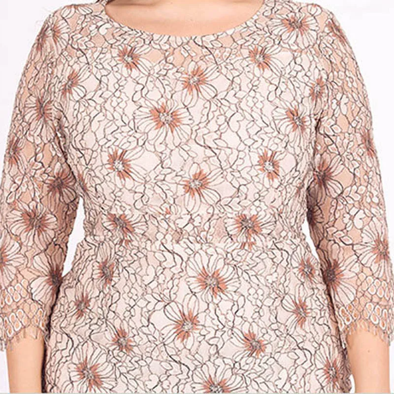 Женское платье размера плюс обхват груди 150 см 5XL 6XL 7XL 8XL 9XL бежевого цвета лето 2019 |