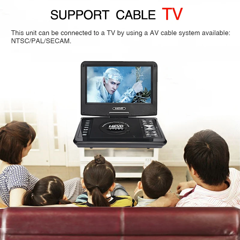 TRANSCTEGO dvd-плеер для автомобиля ТВ 9,8 дюймов плееры ЖК-экран поддержка ТВ Игры DVD VCD CD MP3 MPEG4 радио с геймпадом ТВ антенна DVB