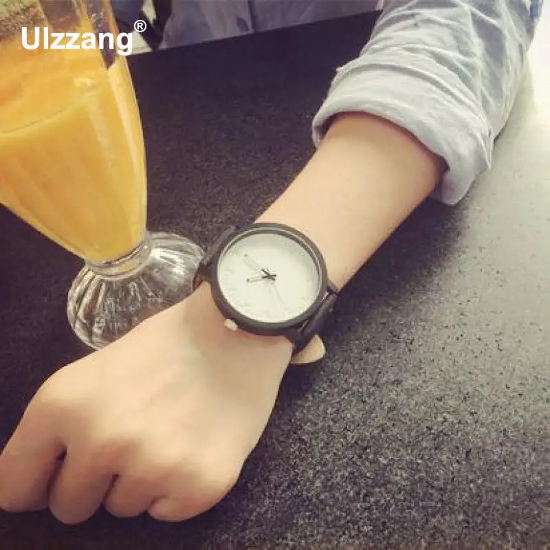 Высокое качество модные черные коричневые повседневные кварцевые наручные часы