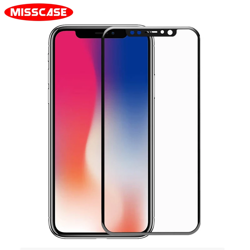 Misscase полное изогнутое 3D покрытие закаленное стекло 9h для iphone 7 8 плюс Стекло X 6 6s