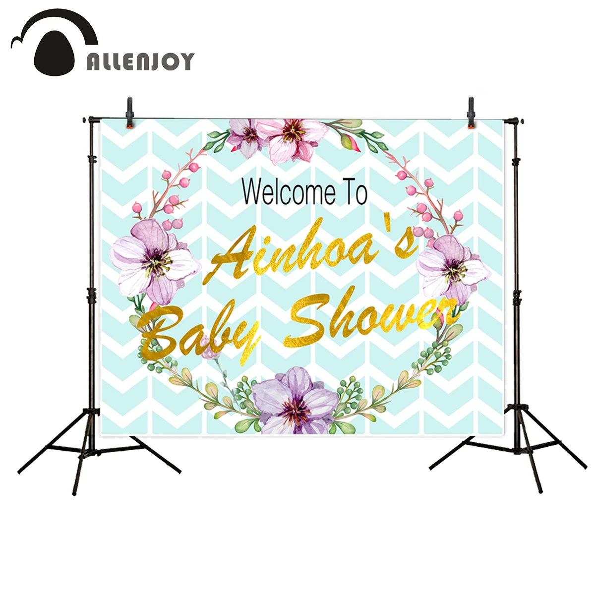 Allenjoy фон для фотосъемки детский душа венок синий Виниловый фотосъемки|vinyl photographic