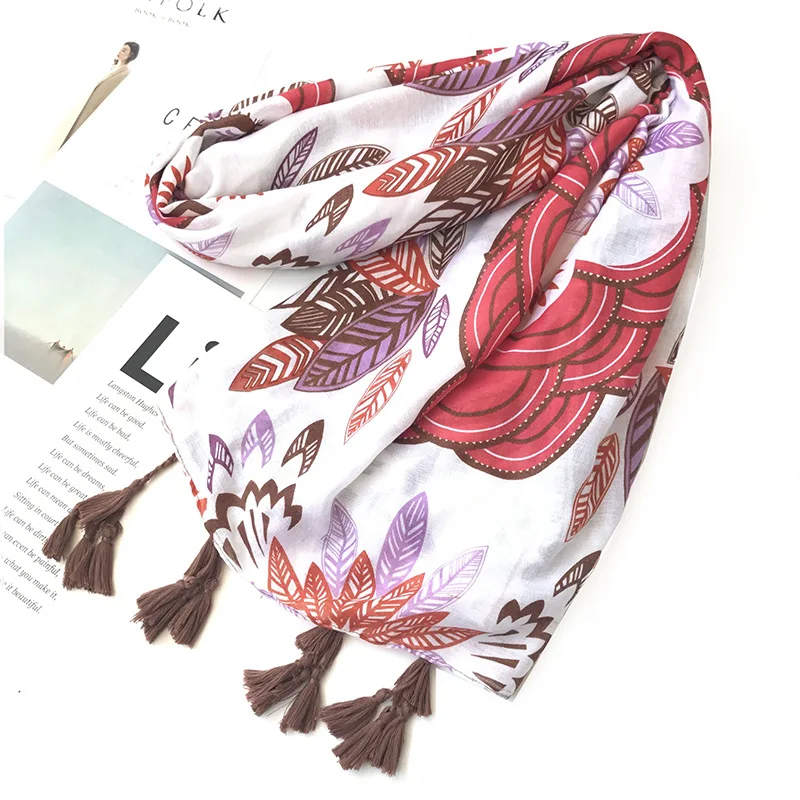 180*100 см шарф женские хлопок и лен Элегантные с винтажным принтом Национальный