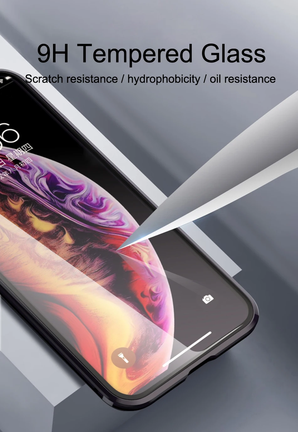 Двухсторонняя, для стекла Магнитный чехол для iPhone XS Max XR X 7 8 плюс Роскошный Металлический 360 градусов Полная защита чехол iPhone X S R