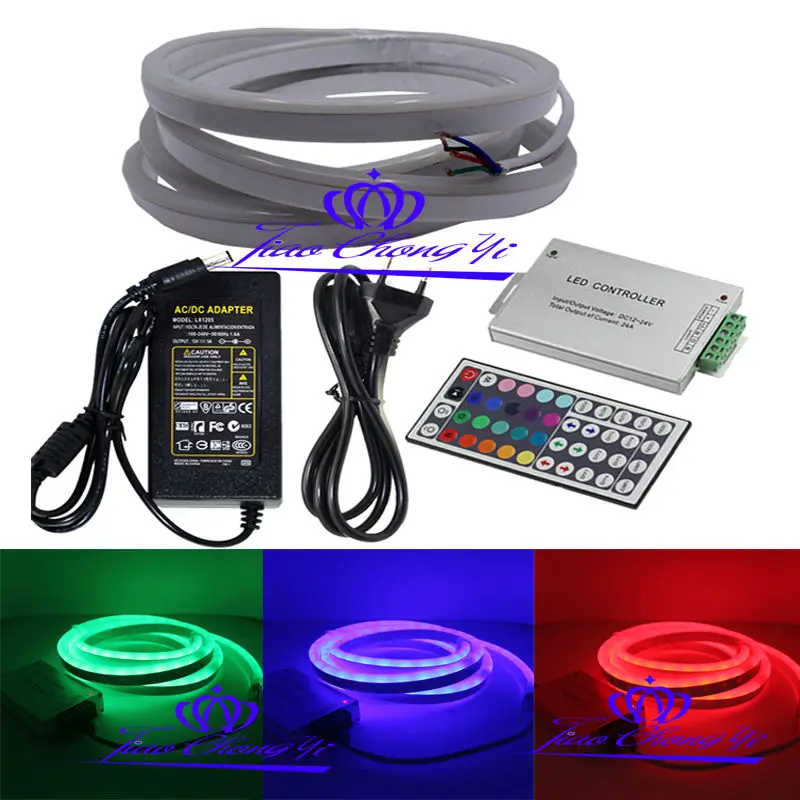 12 В постоянного тока 5050 RGB гибкий solf светодиодная неоновая веревочная полоса +