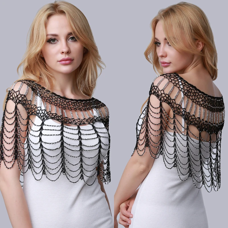 Новый ручной работы бусы выдалбливают короткий Мини сетчатый платок свободный