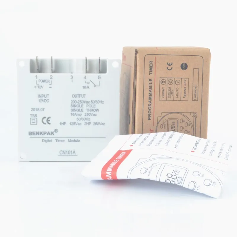 12 V/24 V/110 V/220 V AC/DC ЖК-дисплей Мощность цифровой 7 дней программируемый таймер Выключатель с часовым механизмом и CN101A аксессуары