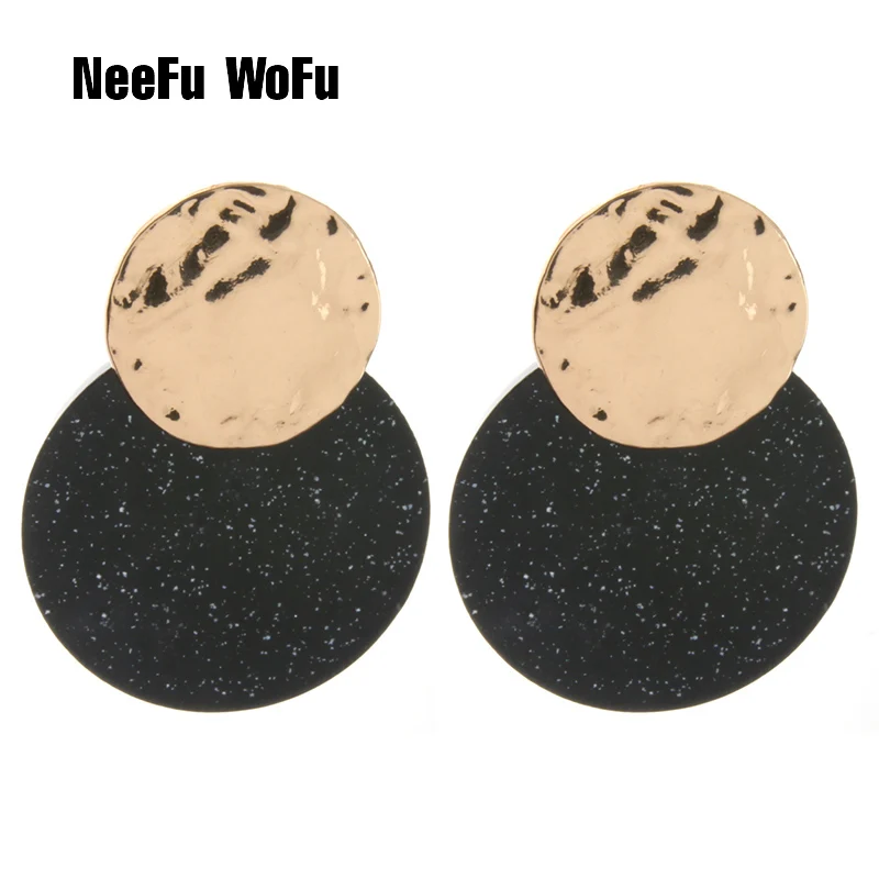 Серьги из смолы NeeFu WoFu круглые большие серьги сплава цинка брендовые аксессуары