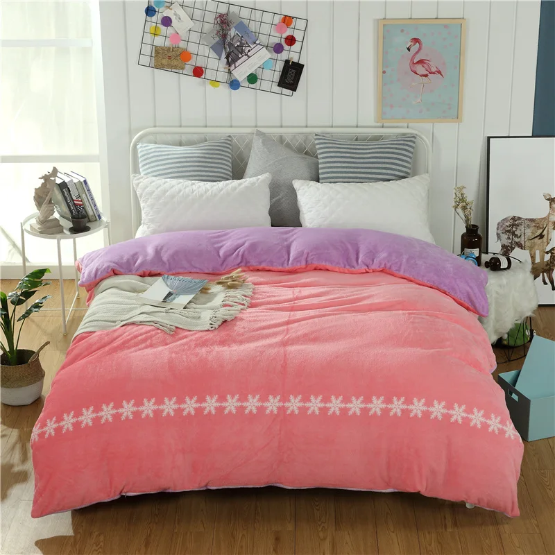 Modern Style 100%Polyester Plain Flannel Quilt Cover Comfortable Skin Care Bedding Fashion Home Life | Дом и сад