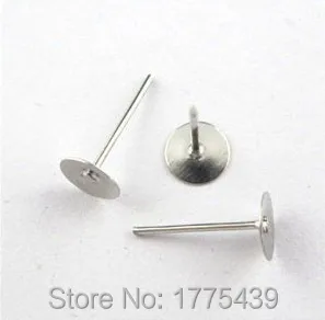 Бесплатная доставка серьги-гвоздики 400 дюйма 4x12 мм плоские круглые пустые штифты