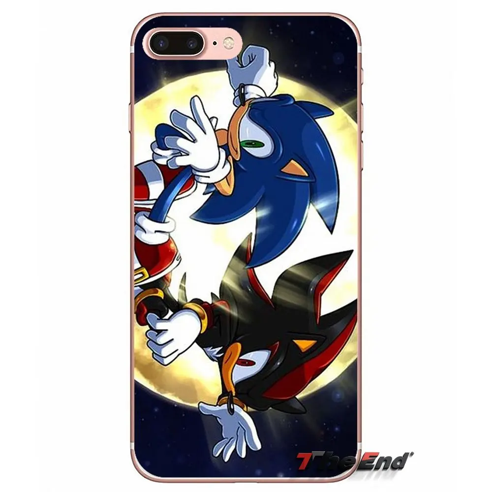Для iPhone X 4 4S 5 5S 5C SE 6 6S 7 8 Plus Samsung Galaxy J1 J3 J5 J7 A3 A5 2016 2017 мягкий чехол серебристый Соник