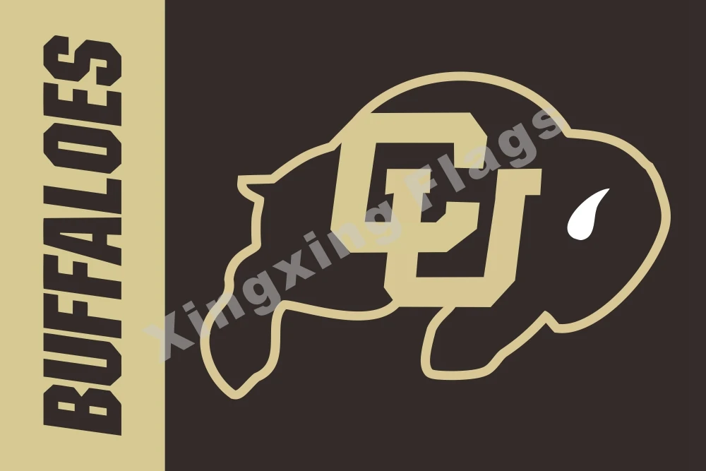 Колорадо Buffaloes Wordmark флаг 3ft X 5ft полиэстер баннер с изображением буйволов Летающий
