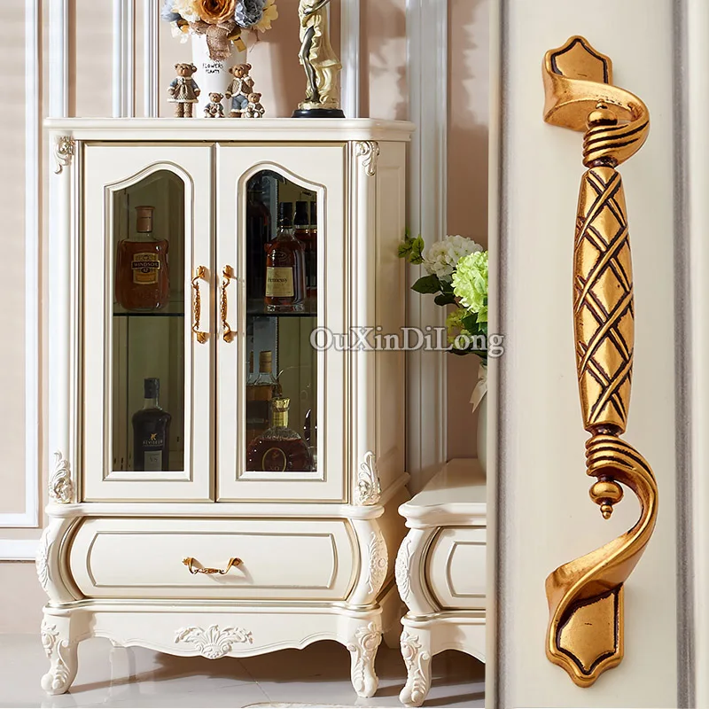 Потрясающие 10 шт. европейские антикварные золотые мебельные ручки шкаф ящик