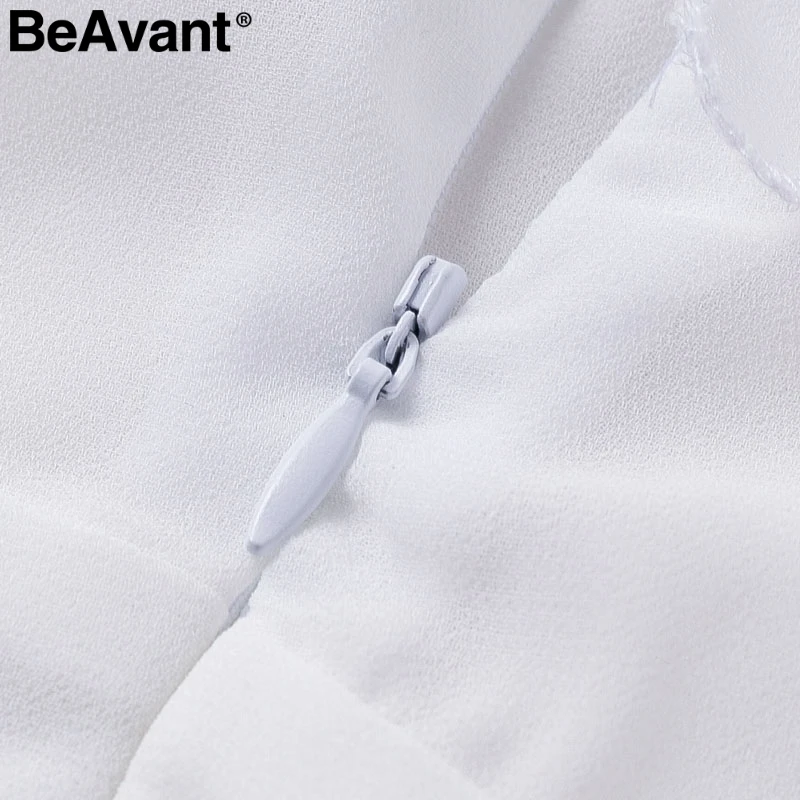 BeAvant Sexy off shoulde шифоновая белая блузка для женщин Лето 2019 г. баски рубашка Топ