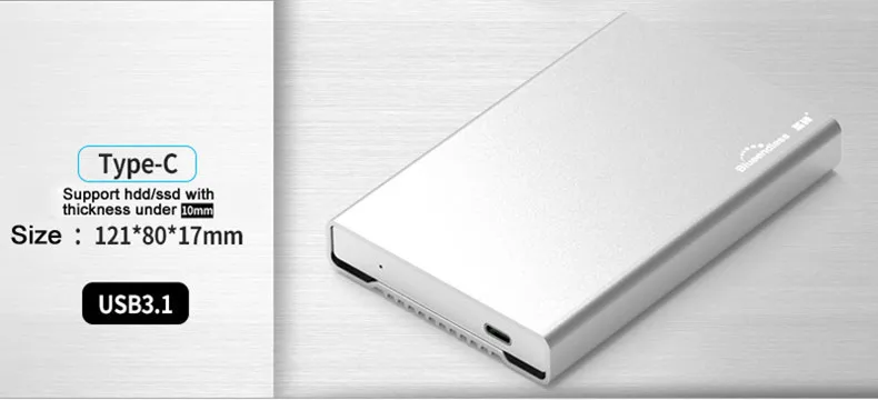 Blueendless usb 3,1 Тип C hdd корпус полностью металлический алюминиевый жесткий диск caddy 2,5 Внешний жесткий диск чехол для sata hdd ssd