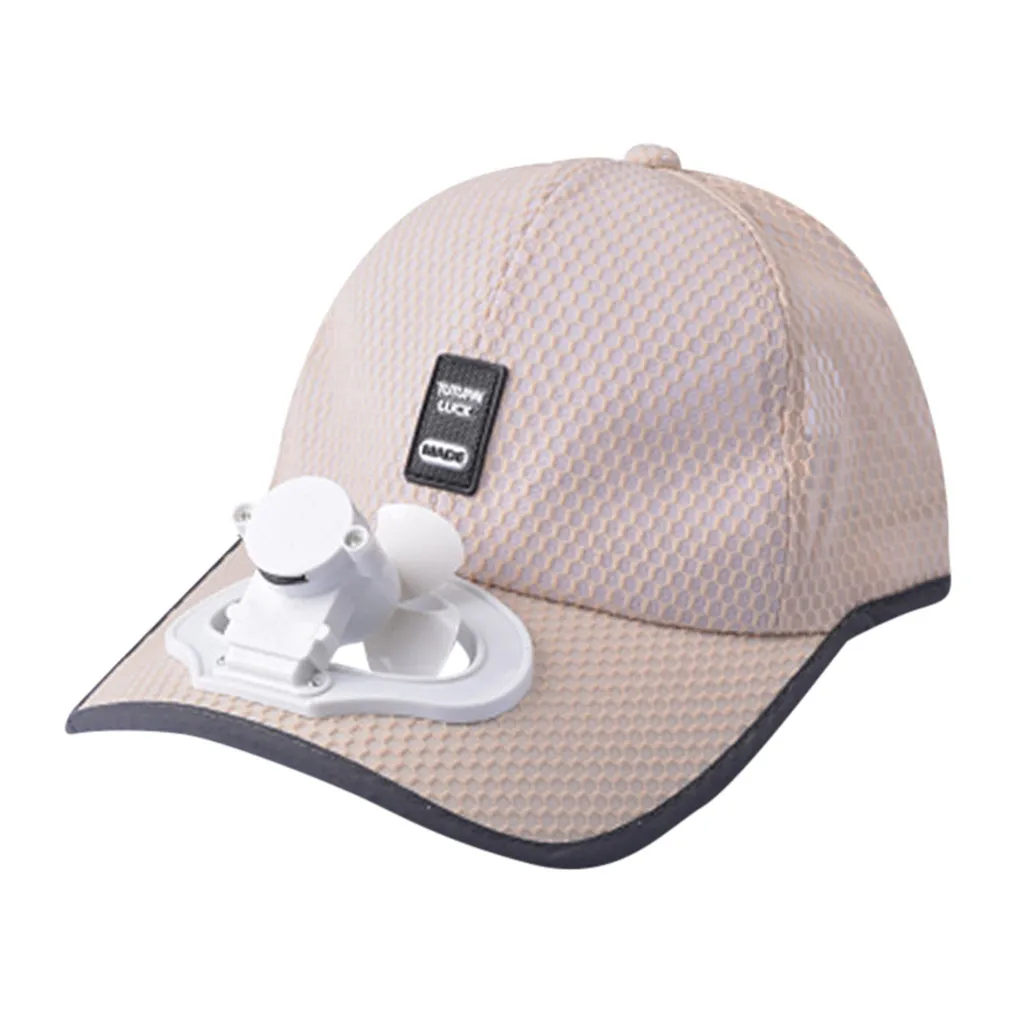 Beige JAYCOSIN летняя охлаждающая бейсболка с вентилятором, шапка с зарядкой от usb, дышащая Кепка, брендовая новая Солнцезащитная шляпа, шляпы от солнца для женщин, 12 июля - Цвет: Beige