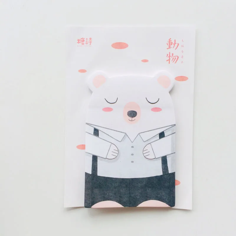 30 листов Kawaii Панда медведь, еж блокноты клейкая бумага для заметок Декор DIY стикеры школьные принадлежности канцелярские товары