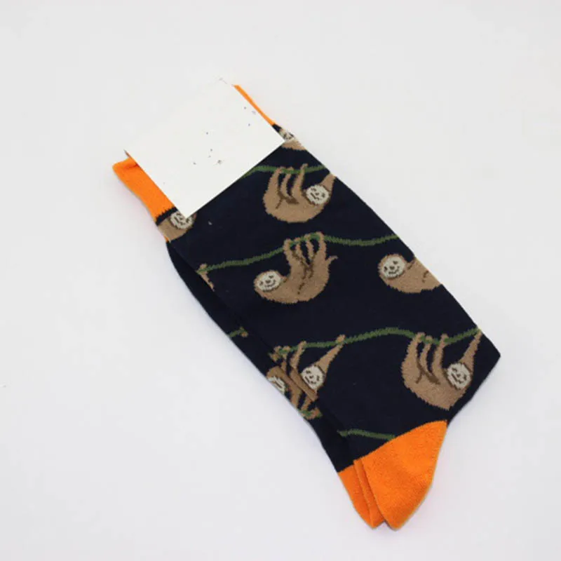 Забавные Носки Happy Cactus/Penguin/Cherry/National Flag мужские носки с креативным рисунком для