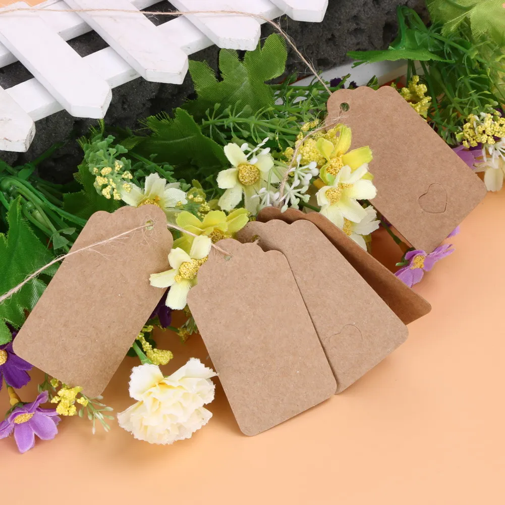 50 шт. DIY этикетки из крафт-бумаги винтажные свадебные декоративные бирки гребешок этикетка багаж свадебное украшение для столовый багаж бирки