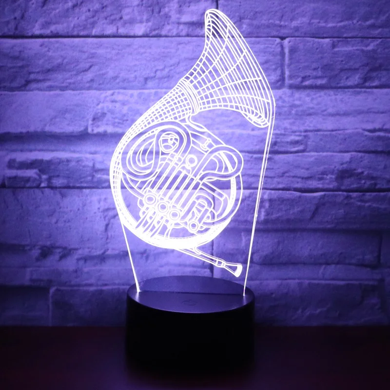 3D LED ночник Sax Музыкальные инструменты саксофон с 7 видов цветов свет для