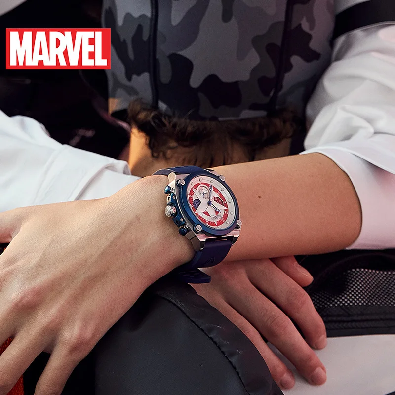 Marvel мужские наручные часы капитан кварцевые из натуральной кожи тренд движения