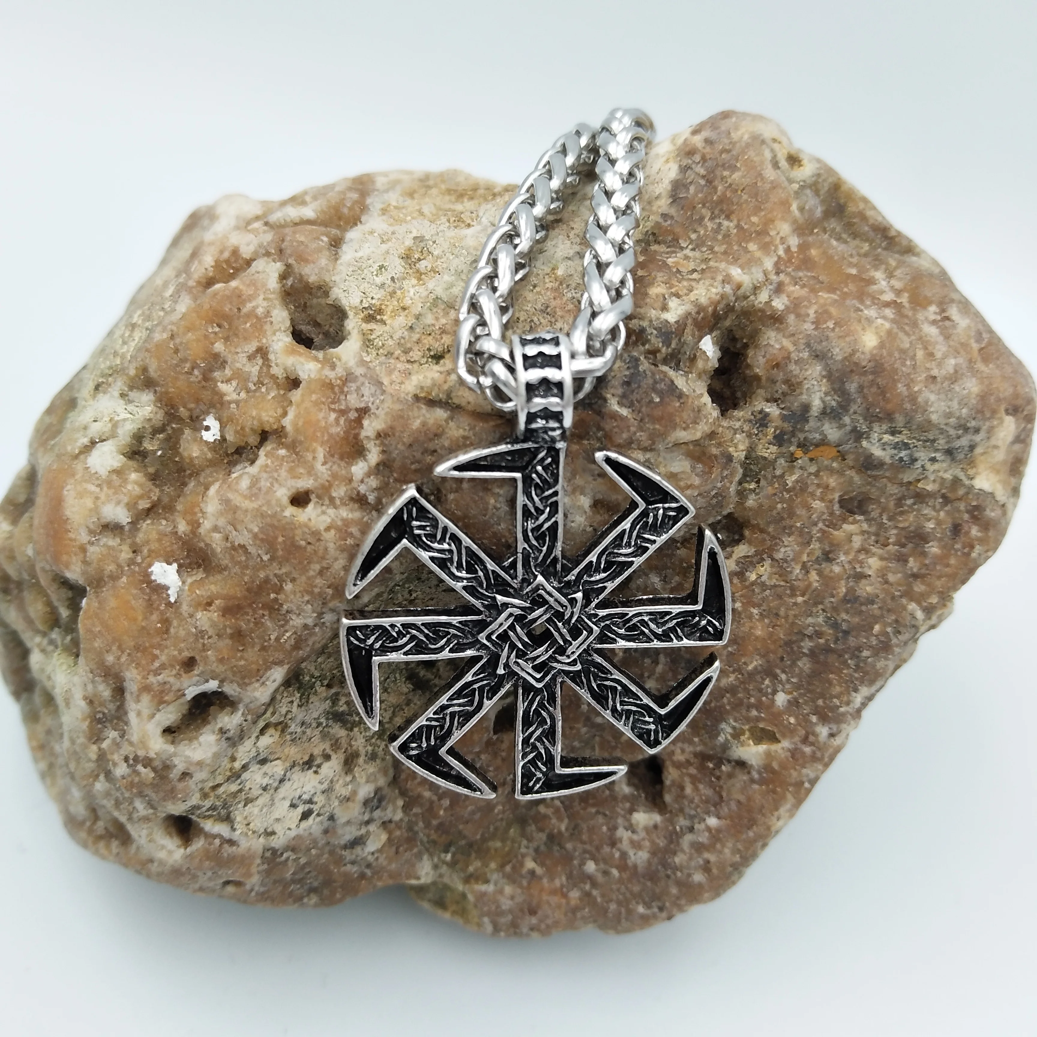 Славянский амулет Коловрат языческая подвеска Sunfiower Talisman Norse Jewelry ожерелье& Кулоны славянский символ серебряное ожерелье