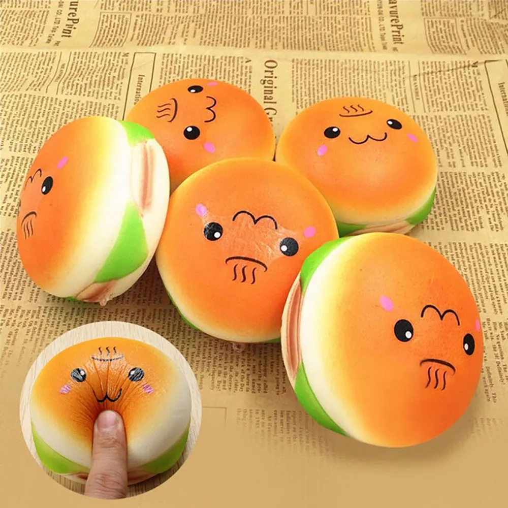 10 см сжимаемая игрушка для гамбургеров прекрасный хлеб булочка сумка мобильного