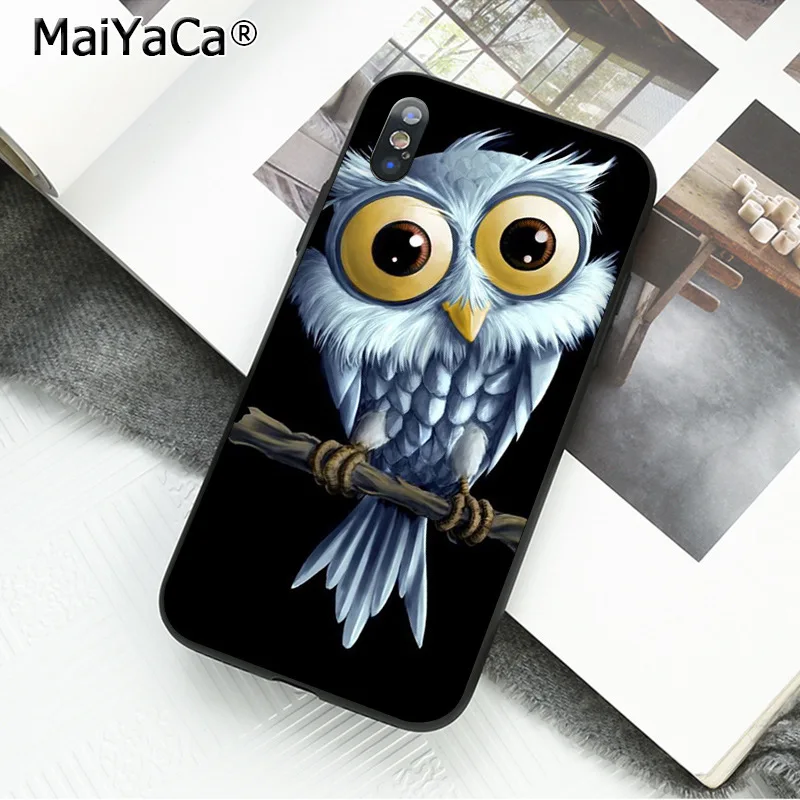 MaiYaCa защитный мобильный чехол для телефона животное сова на дереве для iPhone X XS MAX 6 6s 7 7plus 8 8Plus 5 5S SE XR