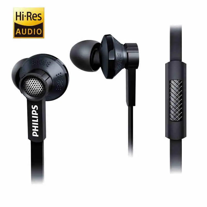 Philips оригинальные наушники Tx1 с высоким разрешением HIFI Fever наушники ухо наушники с шумоподавлением для телефона samsung Xiaomi - Цвет: TX1-Black