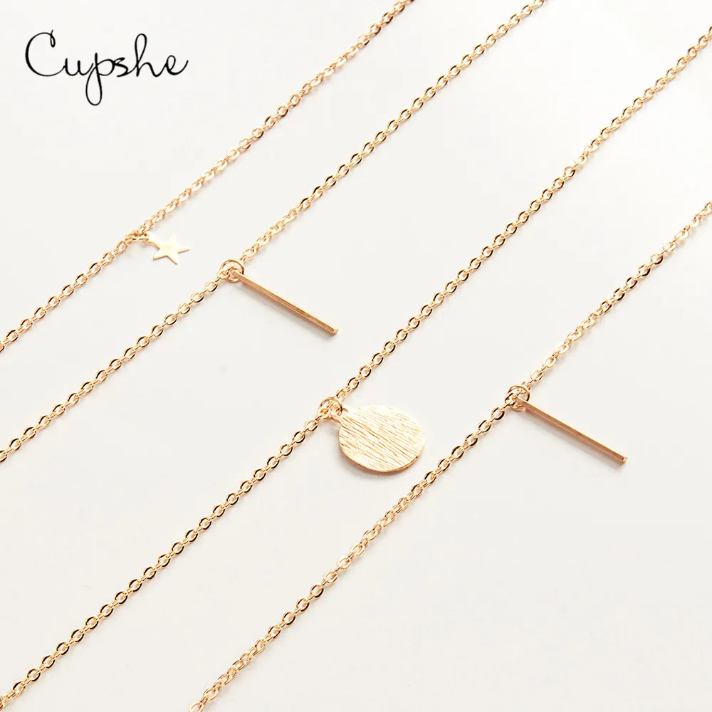 CUPSHE заявление золотые подвески со звездами многослойное ожерелье женские