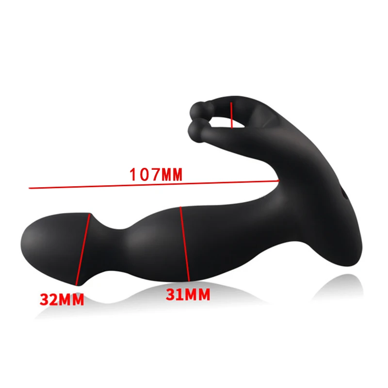 Мужской массажный фаллоимитатор Prostata вибратор с зажимом для пениса Анальная