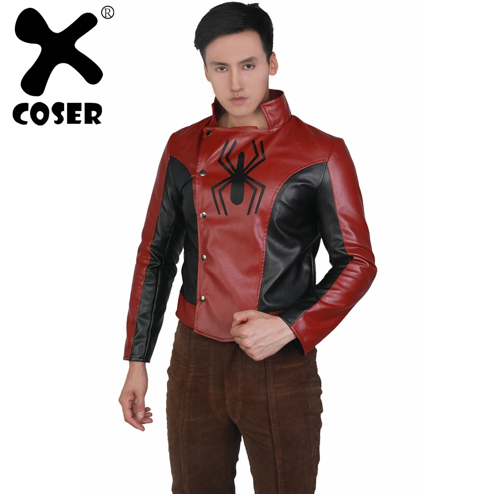 XCOSER Marvel Человек-паук игра косплей красный ПУ куртка Косплей Аниме Fantasia adulto для