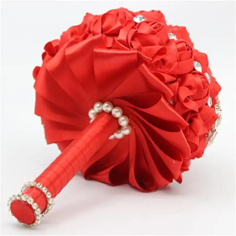 Свадебный букет невесты в красном стиле свадебный подружки сделай сам Шелковый