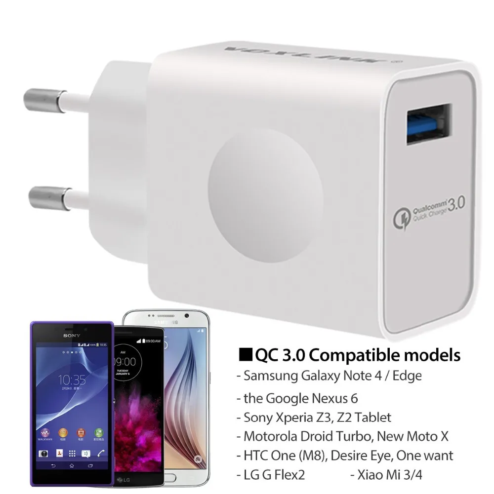 [Qualcomm Сертифицированный] voxlink Quick Charge 3.0 полный 18 Вт USB Turbo стены fast Travel Зарядное