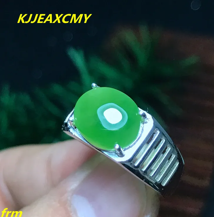 

KJJEAXCMY Изящные ювелирные изделия инкрустированные искусственной серебряной яшмой мужское кольцо с полной зернистой поверхностью
