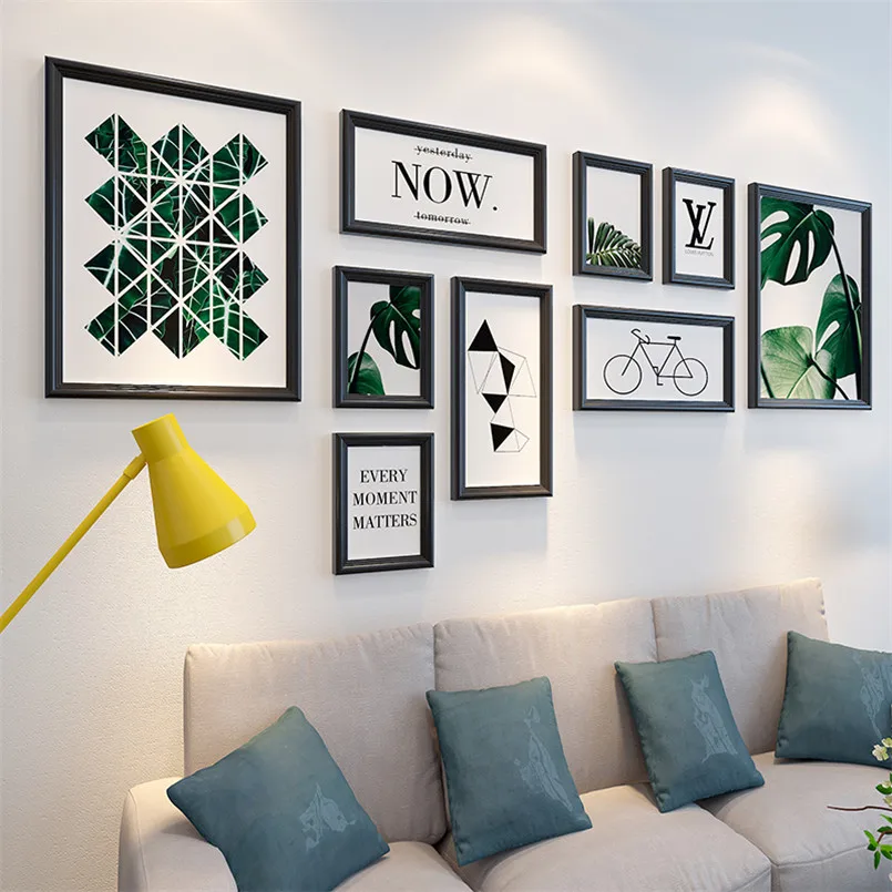 Настенные фоторамки набор домашняя настенная подвесная деревянная рамка для