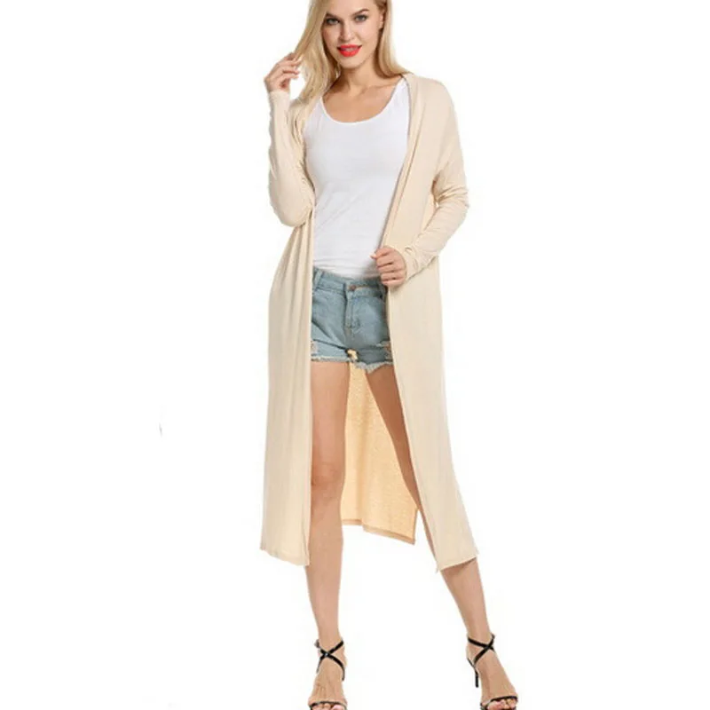 HALIFE осенние кардиганы женское пончо на каждый день длинный рукав открытый разрез