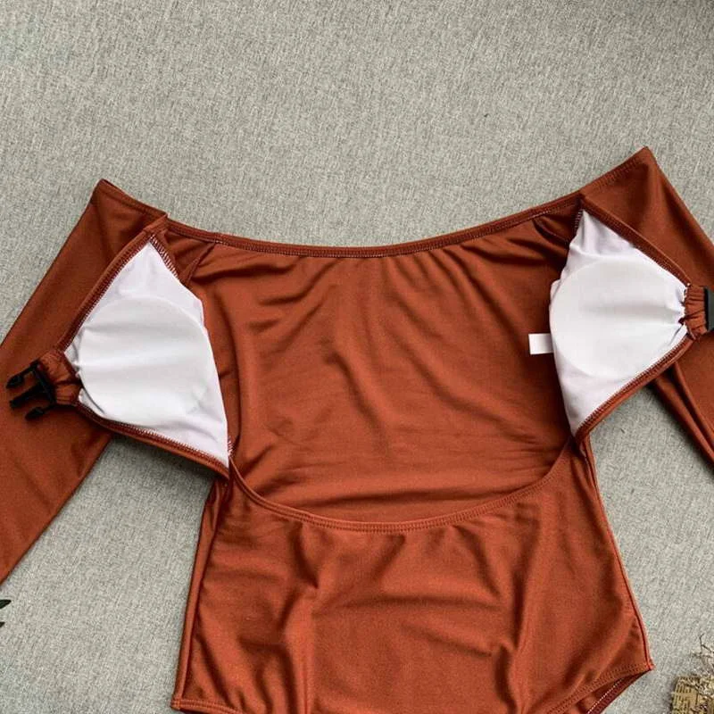 Женский цельный купальник eBay однотонный с вырезом и пряжкой 2019 | Спорт