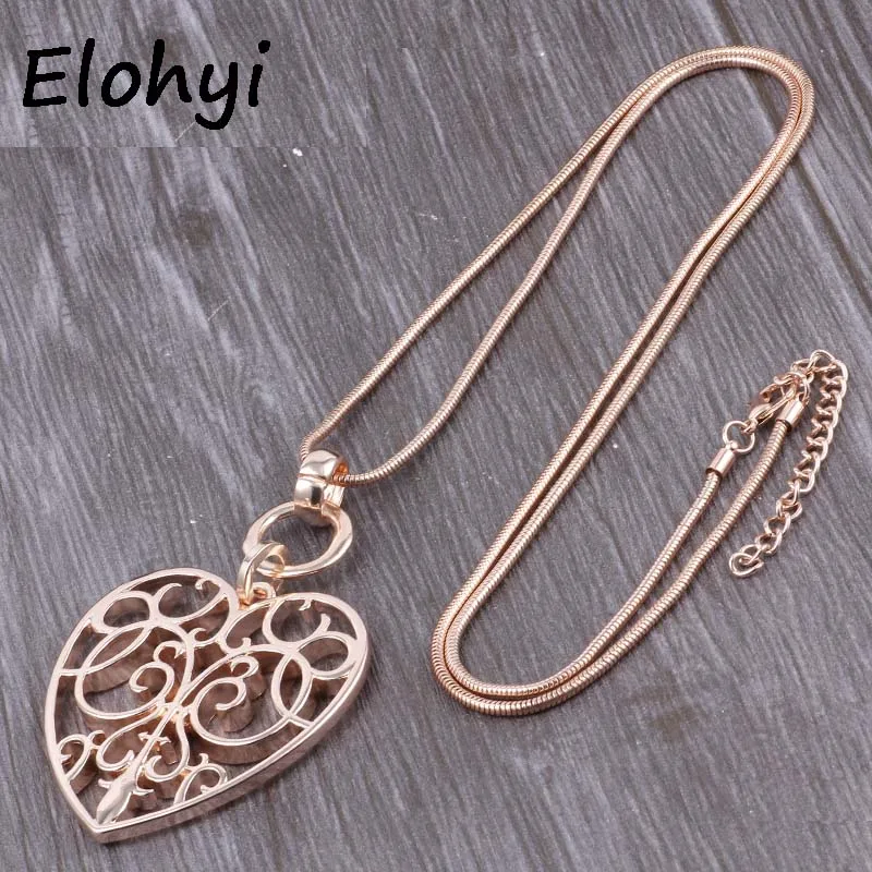 

ELOYHI Boho простое сердце винтажный узор Длинная цепочка Подвески Свитер Цепочка высшего качества для женщин модные ожерелья и подвески подаро...