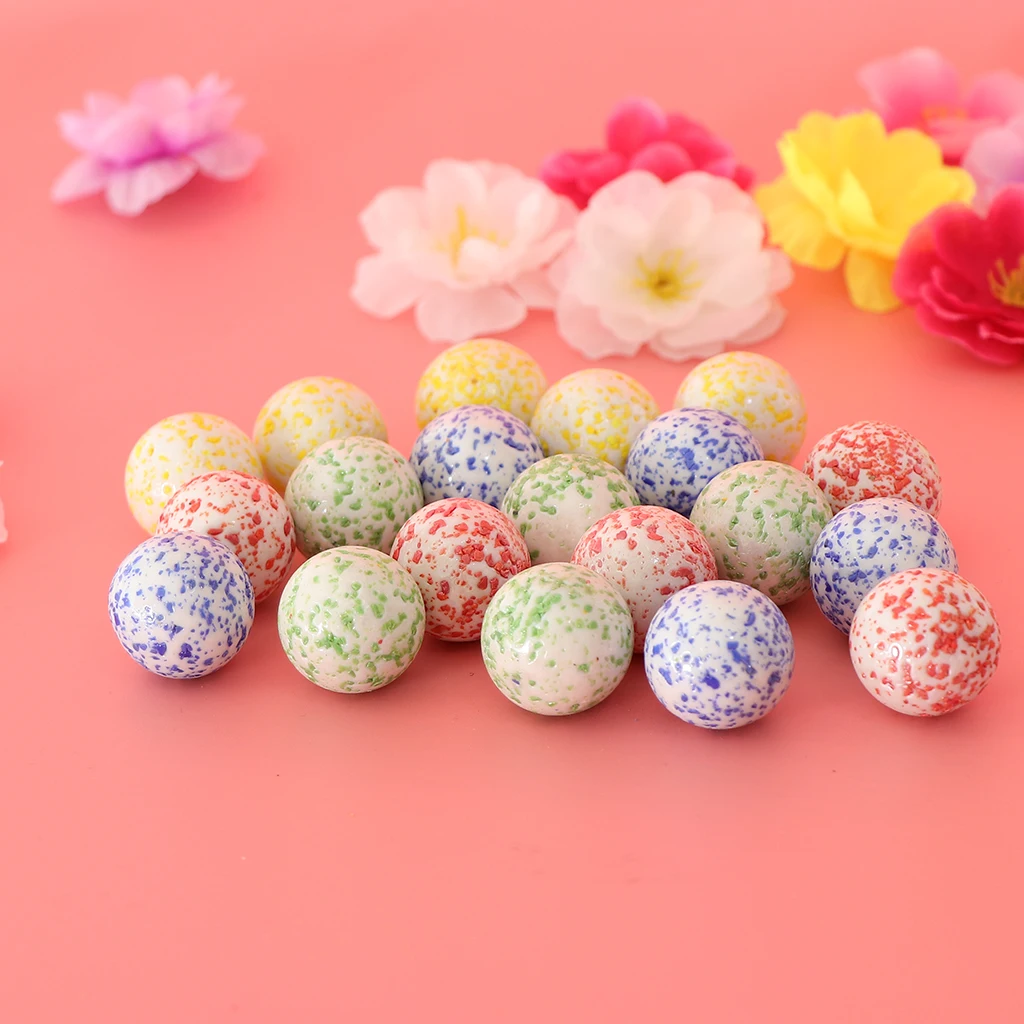 20 шт. стеклянных мраморных шариков (с узором в горошек) для ваз или игр украшения