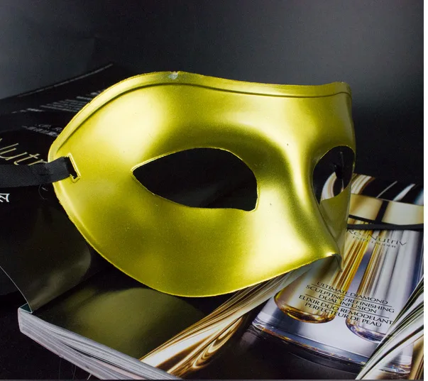 Pure Color Men Painted Mask Spree Cosplay Masquerade Dance Bar Carnival Party Half Face Gentleman Jazz performance Eye | Дом и сад
