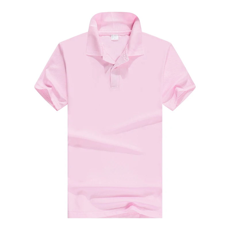 PINK Новые летние мужские поло рубашки мужские повседневные с коротким рукавом однотонные поло Hombre рубашки мужские хлопковые высокого качества рубашки поло топы футболки - Цвет: PINK