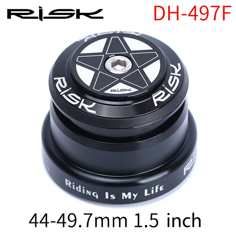 DH-497F Black Risk 49,7 мм MTB горный велосипед гарнитура двойной подшипник Запчасти для горного велосипеда 28,6 мм прямая труба/1,5 дюймов коническая вилка - Цвет: DH-497F Black