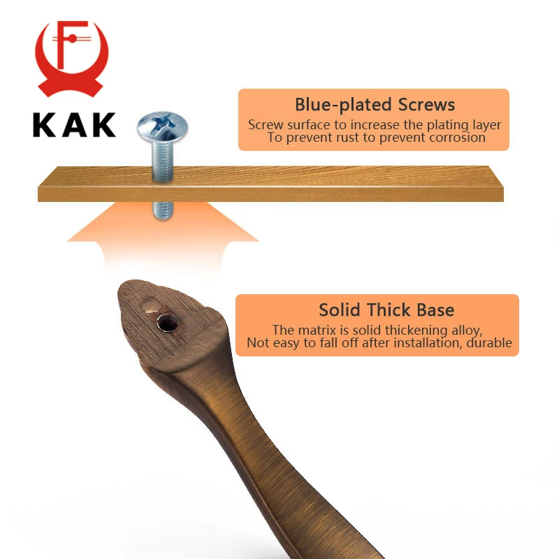 KAK European Style Antique Yellow Bronze Cabinet Handles and Knobs - Vintage Furniture Hardware for Drawers, Cupboards, and Wardrobes image 6
