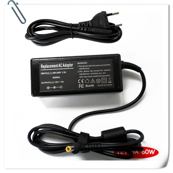

12V 5A For TFT LCD MONITOR Screen AC ADAPTER POWER SUPPLY CHARGER 60W 5.5*2.5mm