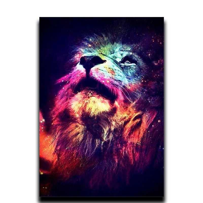 

Diy Diamond cross stitch painting Craft art Full of diamonds embroidered Animal diamond mosaic "Colored head of the tiger"