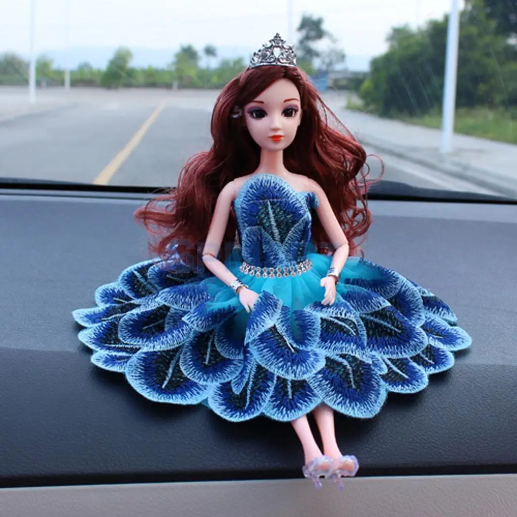 Элегантная кукольная одежда синего цвета с перьями павлина Одежда для кукольных