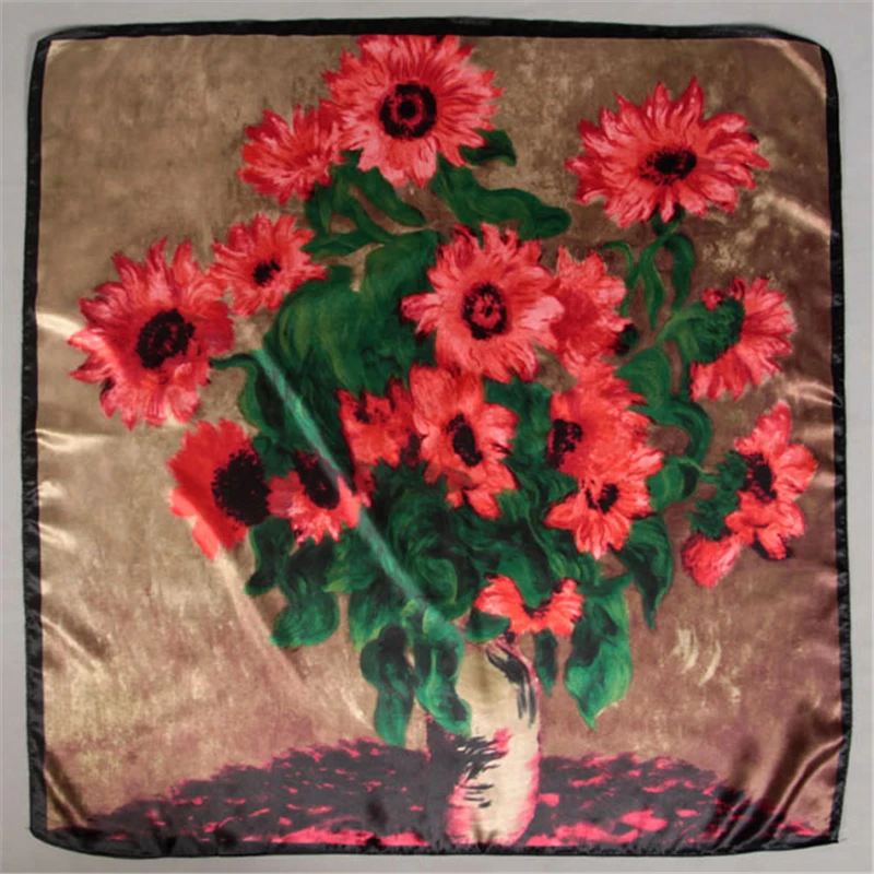 Женский шелковый шарф дизайнерский пляжный Палантин из фуляра длинный размер