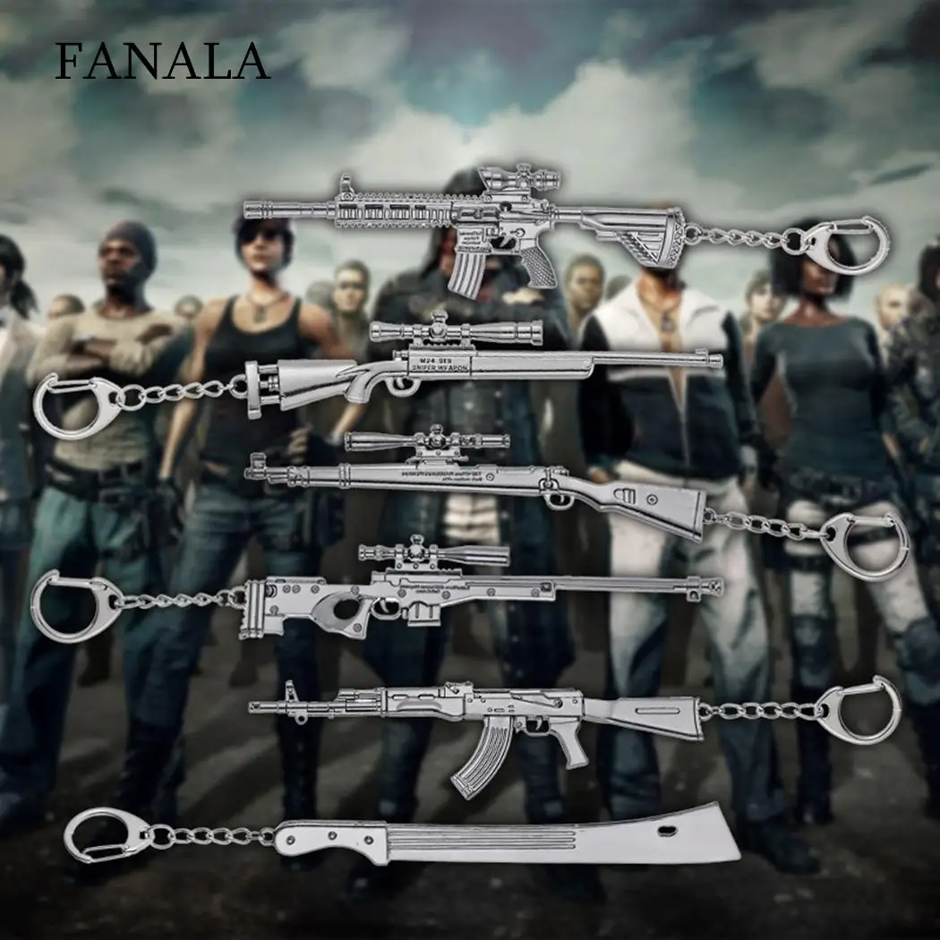 Мужской модный креативный брелок в форме оружия металлический 10 видов форм