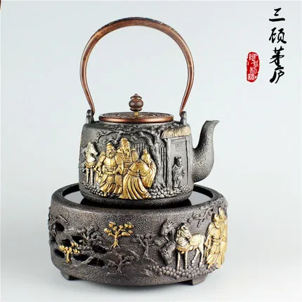 1400 мл сокровище крепеж чугун Чай горшок окисленный без покрытия кунг-фу Здоровья