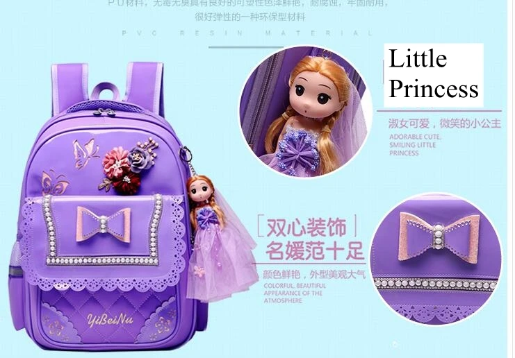 Pu School Trolley Backpacks Bags Children School Bag With Wheels For Girl Kids Luggage Rolling Bags Wheeled Backpacks For Girls